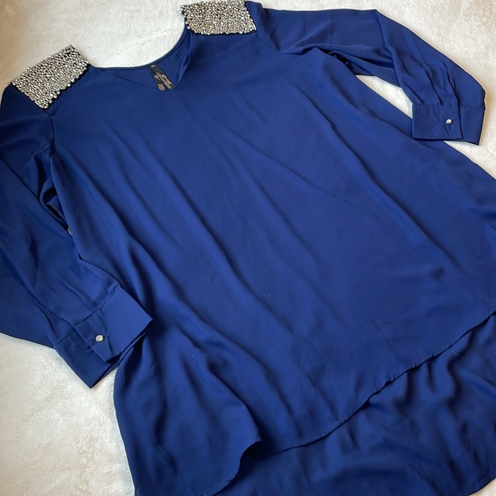 Melissa McCarthy Seven7 Melissa McCarthy Seven7 Crystal Shoulder Tunic Top 2X - Picture 5 of 11